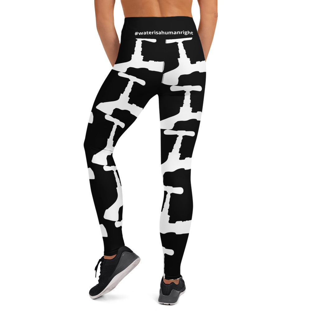 FAUSETTE White on Black Yoga Leggings