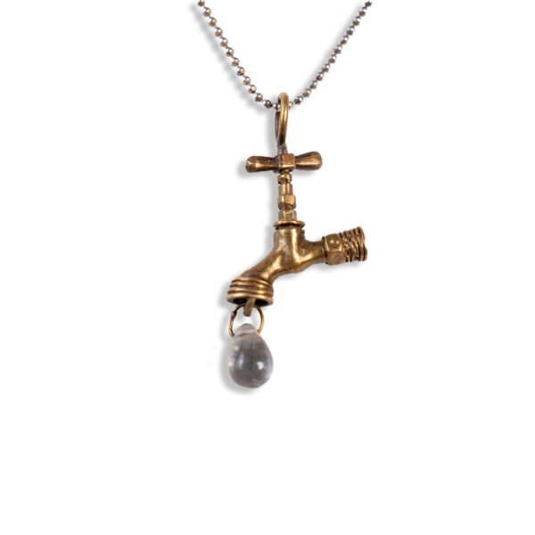 brass water faucet necklace