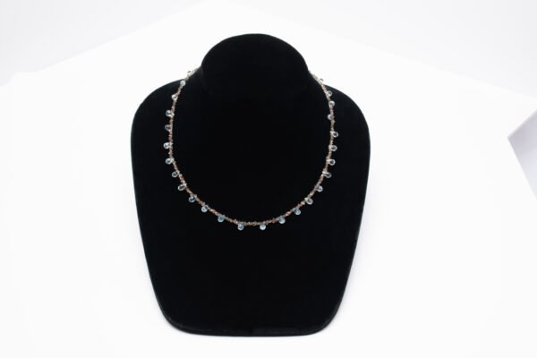 chocolate herkimer and blue topaz necklace