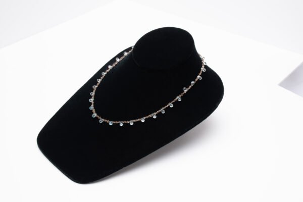 chocolate herkimer and blue topaz necklace