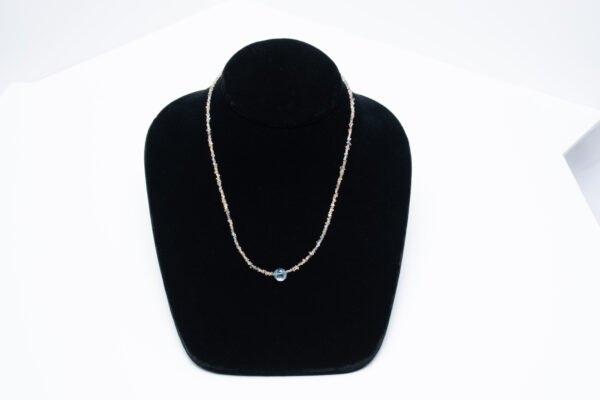 herkimer diamond and blue topaz necklace