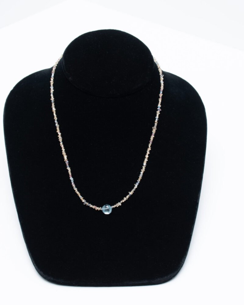 herkimer diamond and blue topaz necklace