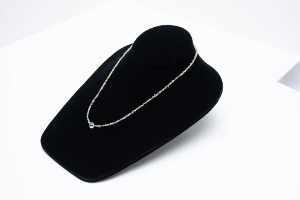 herkimer diamond and blue topaz necklace