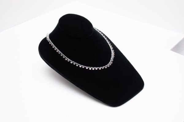 faceted rose quartz drops necklace