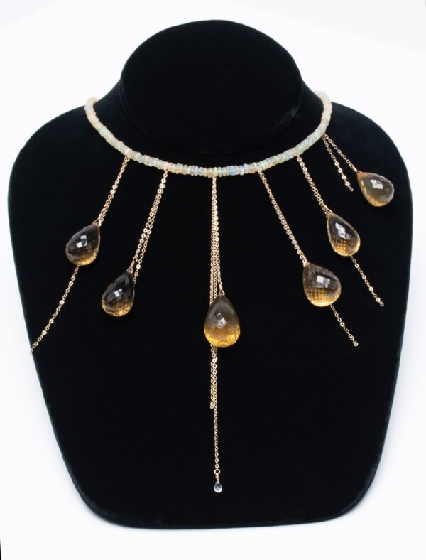 white opal and xl citrine necklace