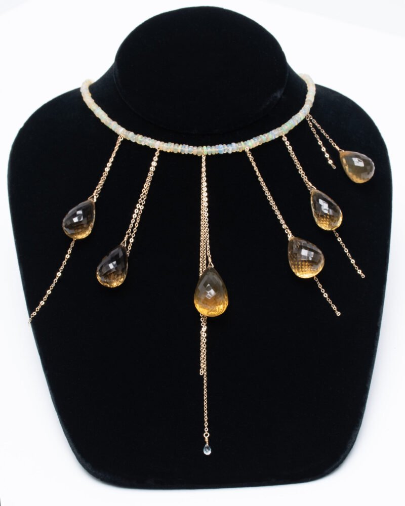 white opal and xl citrine necklace