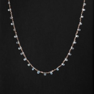 chocolate herkimer and blue topaz necklace