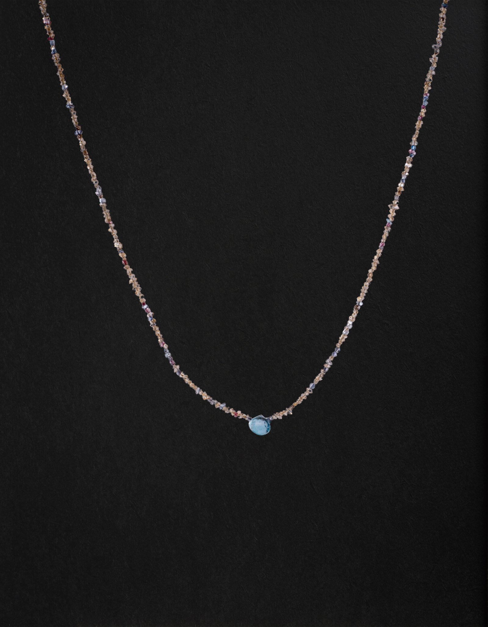 herkimer diamond and blue topaz necklace
