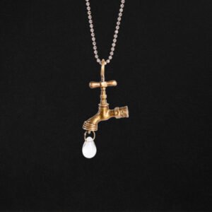 brass water faucet necklace