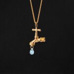 solid gold water faucet necklace