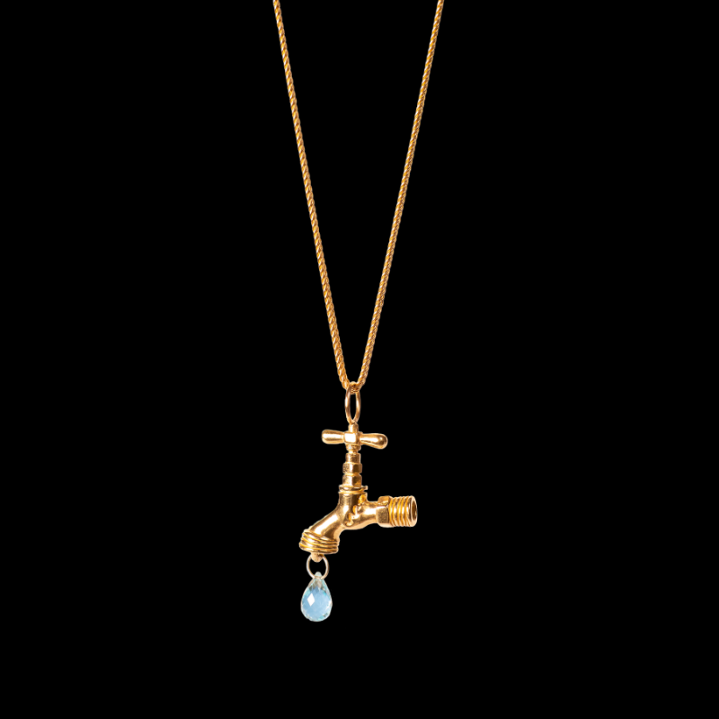 Gold Water Faucet Necklace