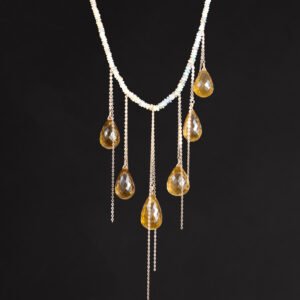white opal and xl citrine necklace