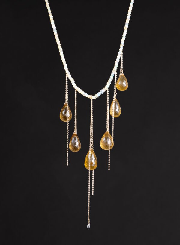 white opal and xl citrine necklace