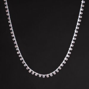 faceted rose quartz drops necklace