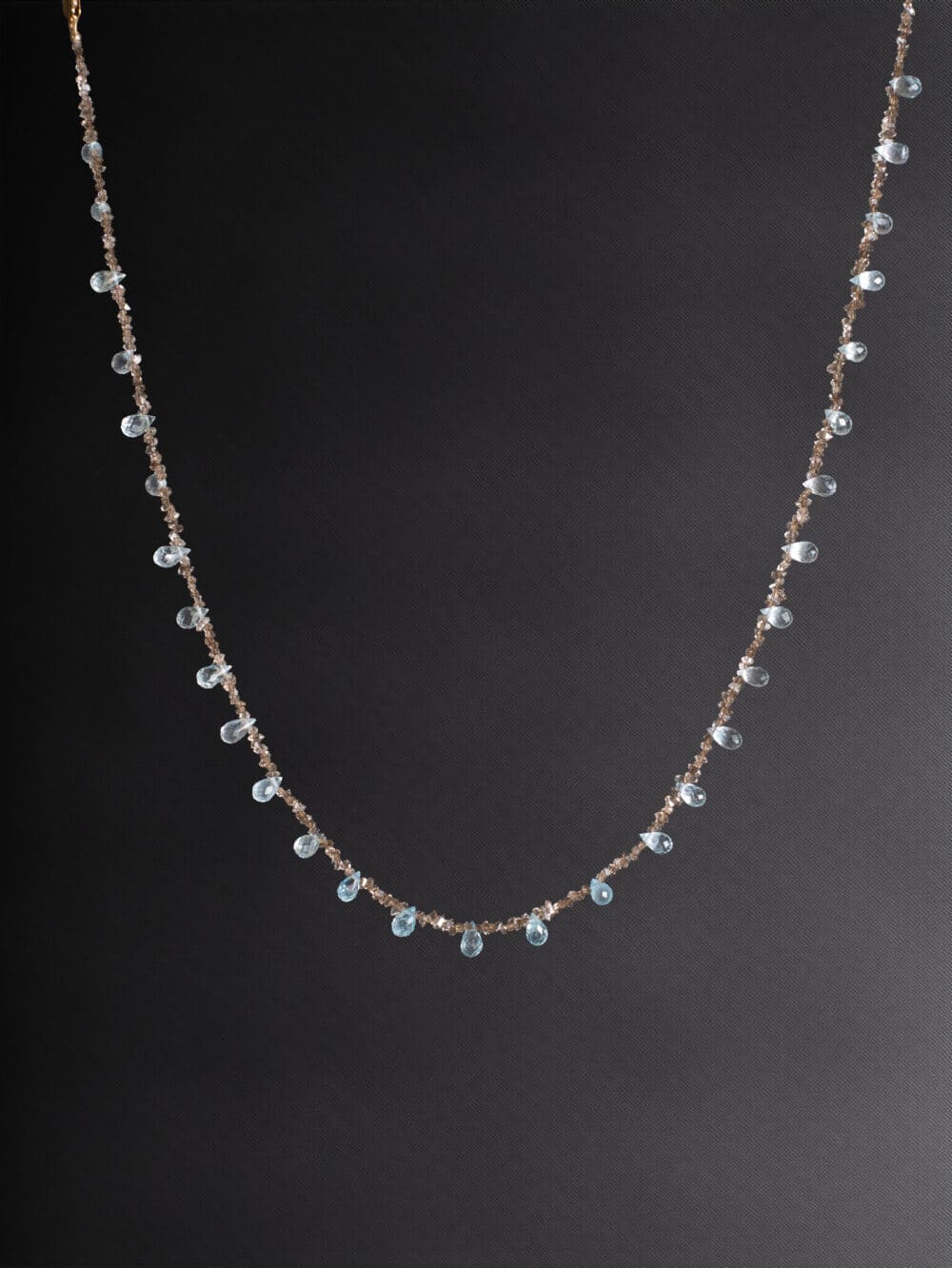 Herkimer Quartz Blue Topaz Necklace