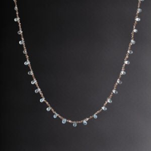 chocolate herkimer and blue topaz necklace