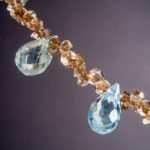 chocolate herkimer and blue topaz necklace