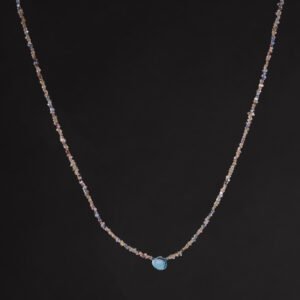 herkimer diamond and blue topaz necklace