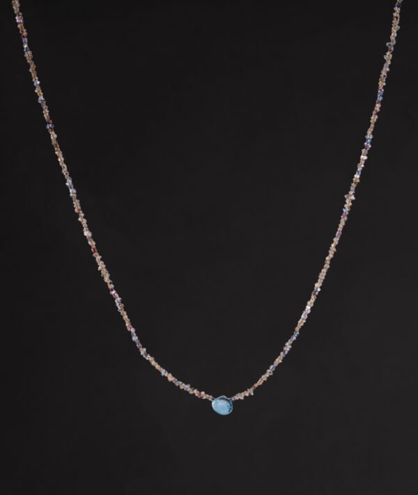 herkimer diamond and blue topaz necklace