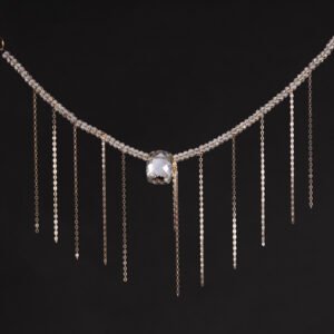 green amethyst and 14k chain bracelet