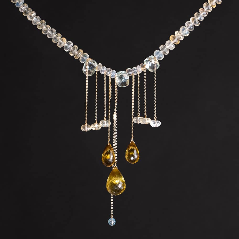Sculptured Multi Stone Necklace