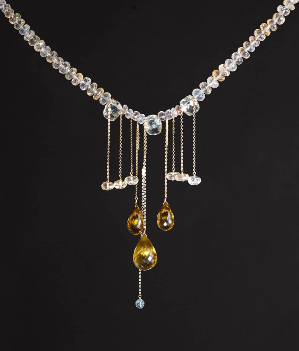 Sculptured Multi Stone Necklace