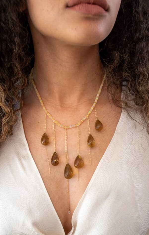 white opal and xl citrine necklace