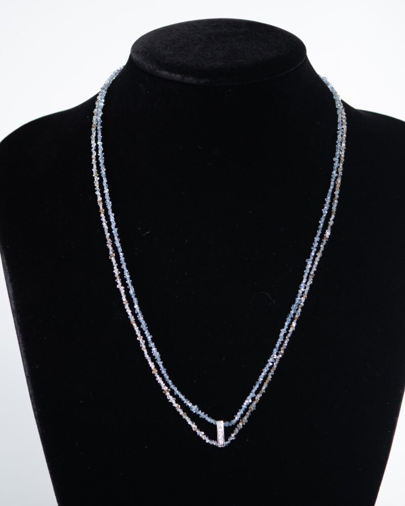herkimer double strand with diamond bar