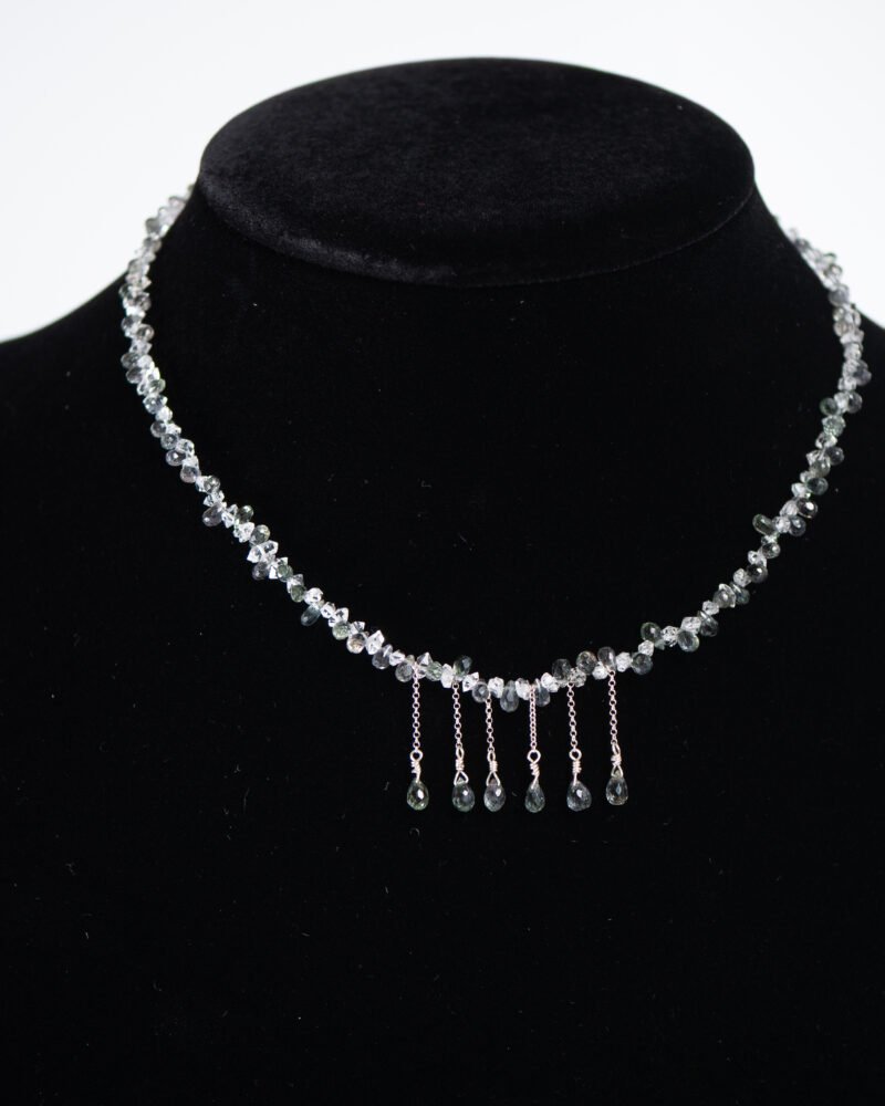 sapphire fringe herkimer choker