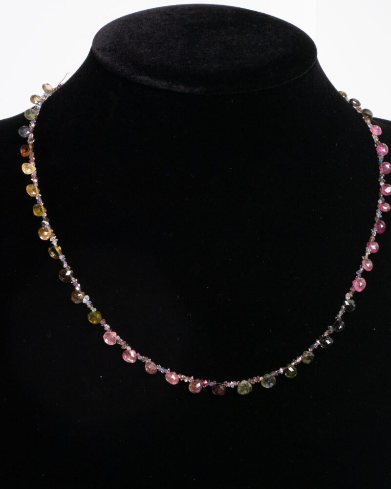 heartline tourmaline & herkimer necklace