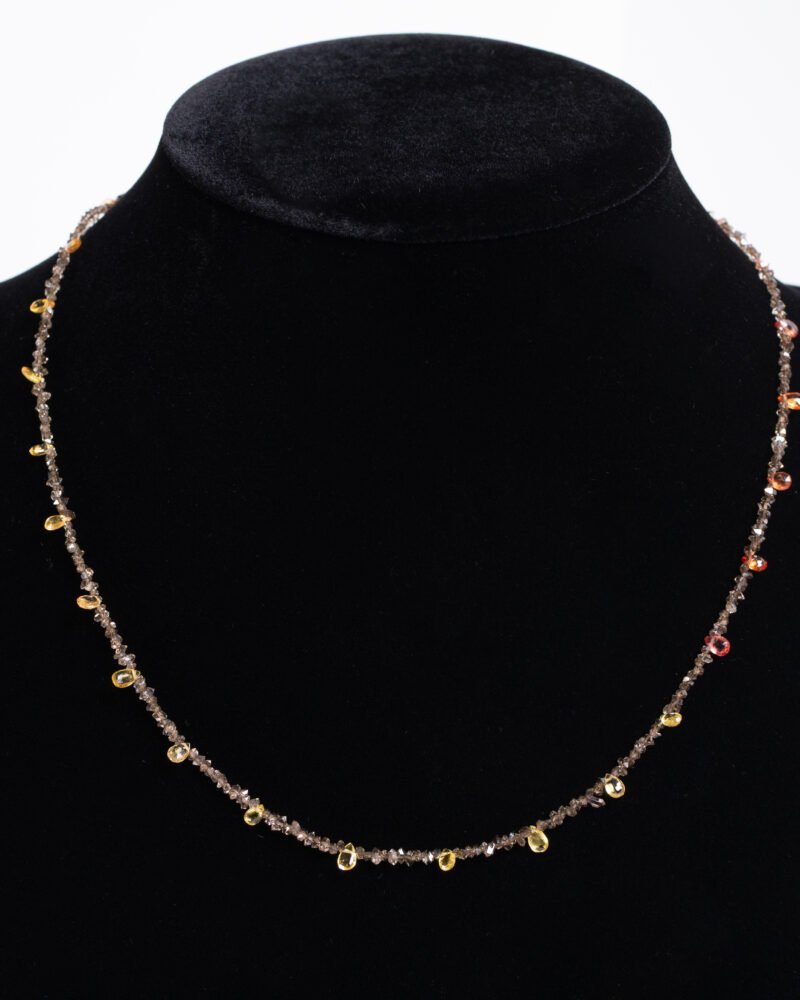 golden ember herkimer & sapphire necklace