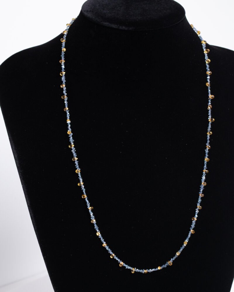 blue dawn sapphire & herkimer necklace